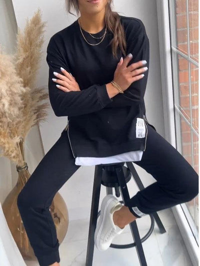 Ensemble Sweatshirt et Pantalon pour Femme - Confort et Élégance en Coton Polyester