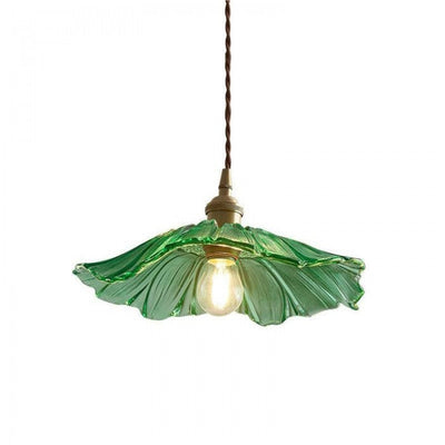 Suspension Lotus en Verre - Lampe Vintage Élégante pour Chambre et Salon