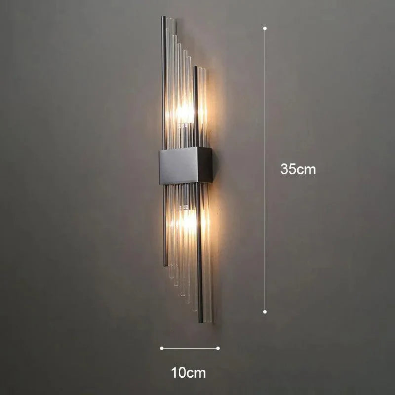 CrystalDazzle | Applique murale en cristal innovante avec une touche dorée