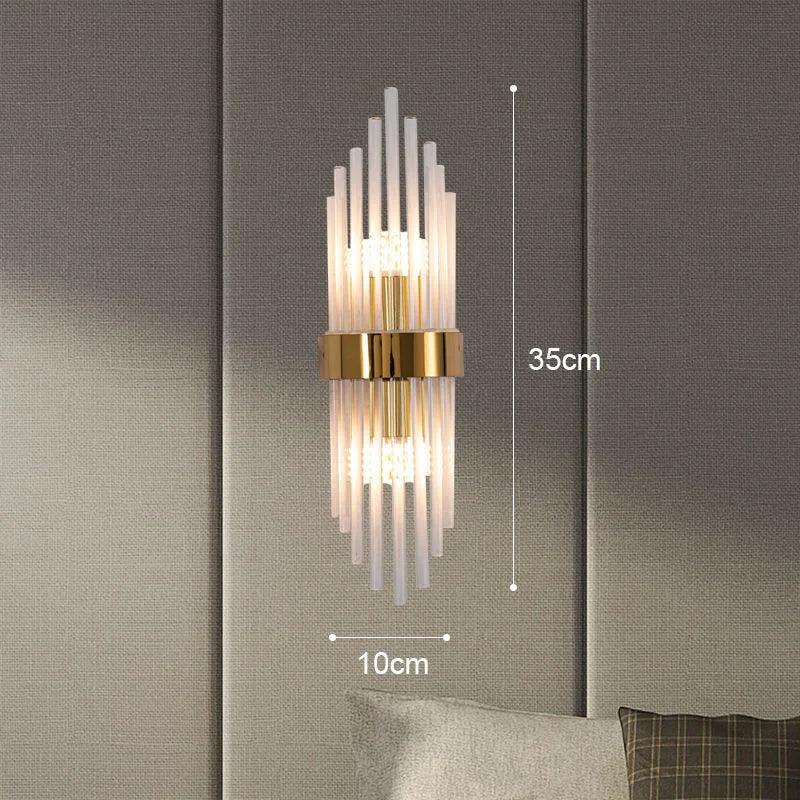 CrystalDazzle | Applique murale en cristal innovante avec une touche dorée