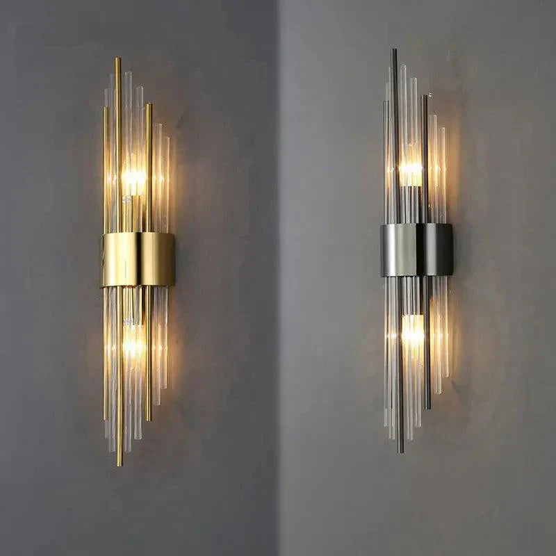 CrystalDazzle | Applique murale en cristal innovante avec une touche dorée