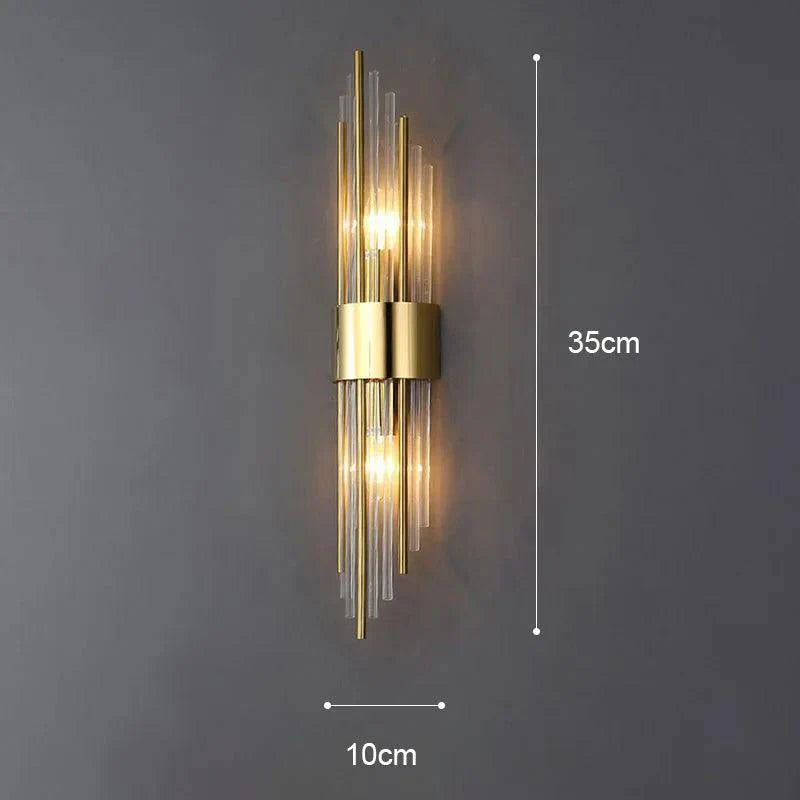 CrystalDazzle | Applique murale en cristal innovante avec une touche dorée