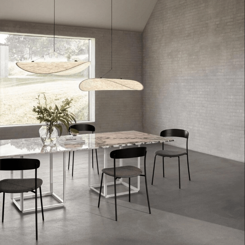 Suspension Japandi en Soie - Lampe à Pendentif Élégante LED avec Douille E27