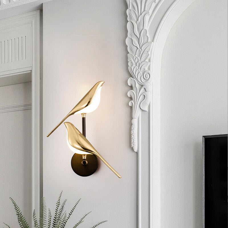 Lampe LED MrBird™ – Design Magnétique Moderne en Or, Table et Murale