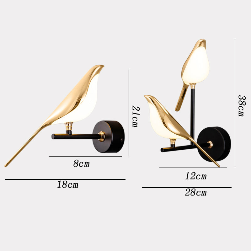 Lampe LED MrBird™ – Design Magnétique Moderne en Or, Table et Murale