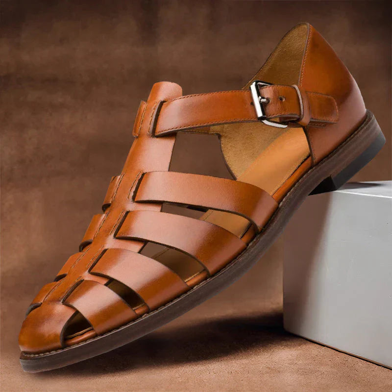 Sandales en Cuir Homme – Confort Premium avec Brides Réglables et Design Respirant