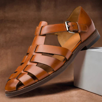 Sandales en Cuir Homme – Confort Premium avec Brides Réglables et Design Respirant