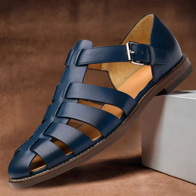 Sandales en Cuir Homme – Confort Premium avec Brides Réglables et Design Respirant