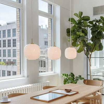 Suspension Moderne en Verre Opale Nordique - Lampe Élégante pour Votre Intérieur