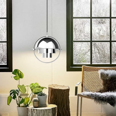 Lampe Pendante LED HanuGlo – Suspension Métallique Moderne à Multi-Couches Rotatives