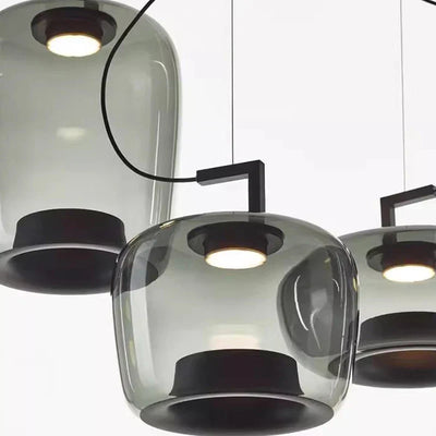 Suspension Design Moderne LED – Luminaire en Verre et Aluminium pour Cuisine et Salle à Manger
