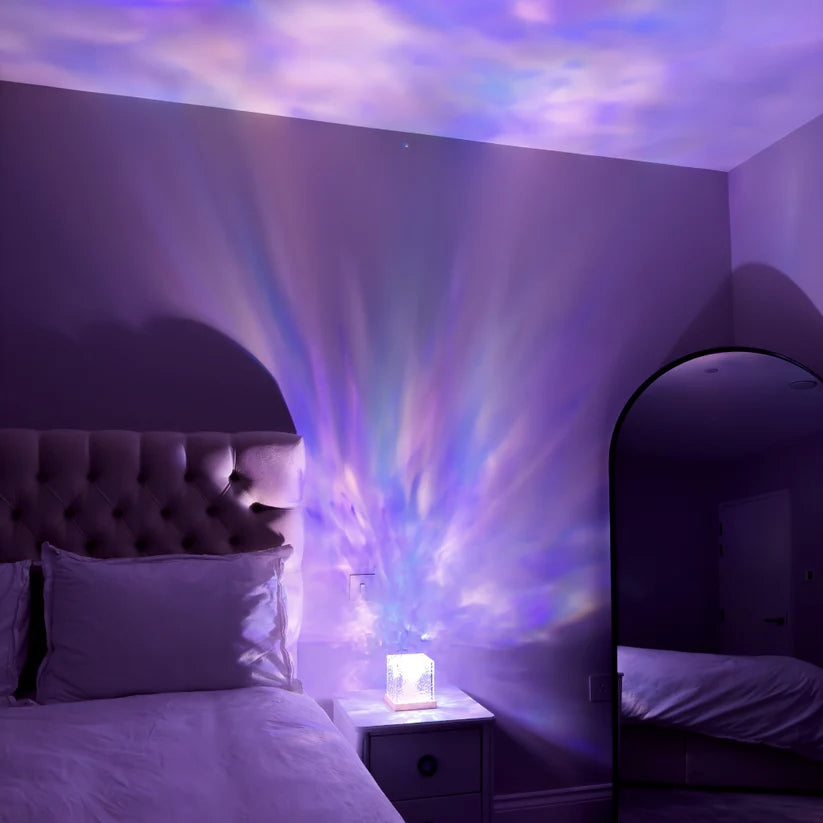 Lampe Relaxante LumaZen – Lumière d’Ambiance Apaisante, Effet Vagues et Couleurs pour Sommeil et Sérénité