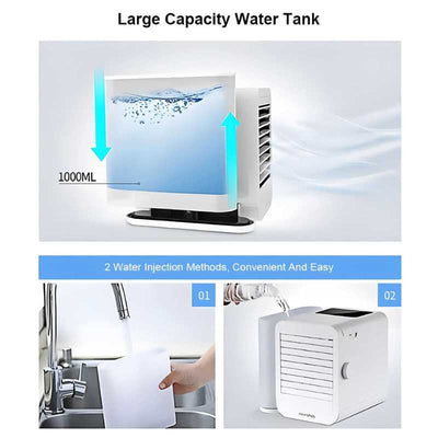 Mini Climatiseur Portable MicroCool – Refroidissement Silencieux avec Réservoir 1000 ml