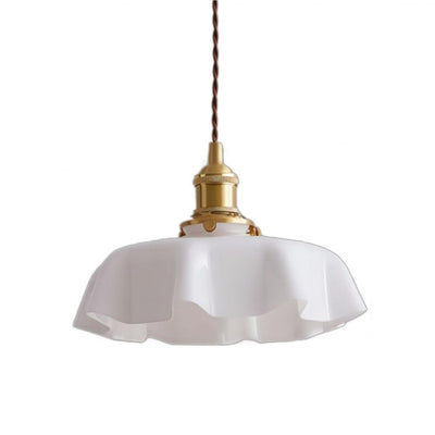 Lampe Suspendue Rétro Fleur en Verre - Glamour Nostalgique