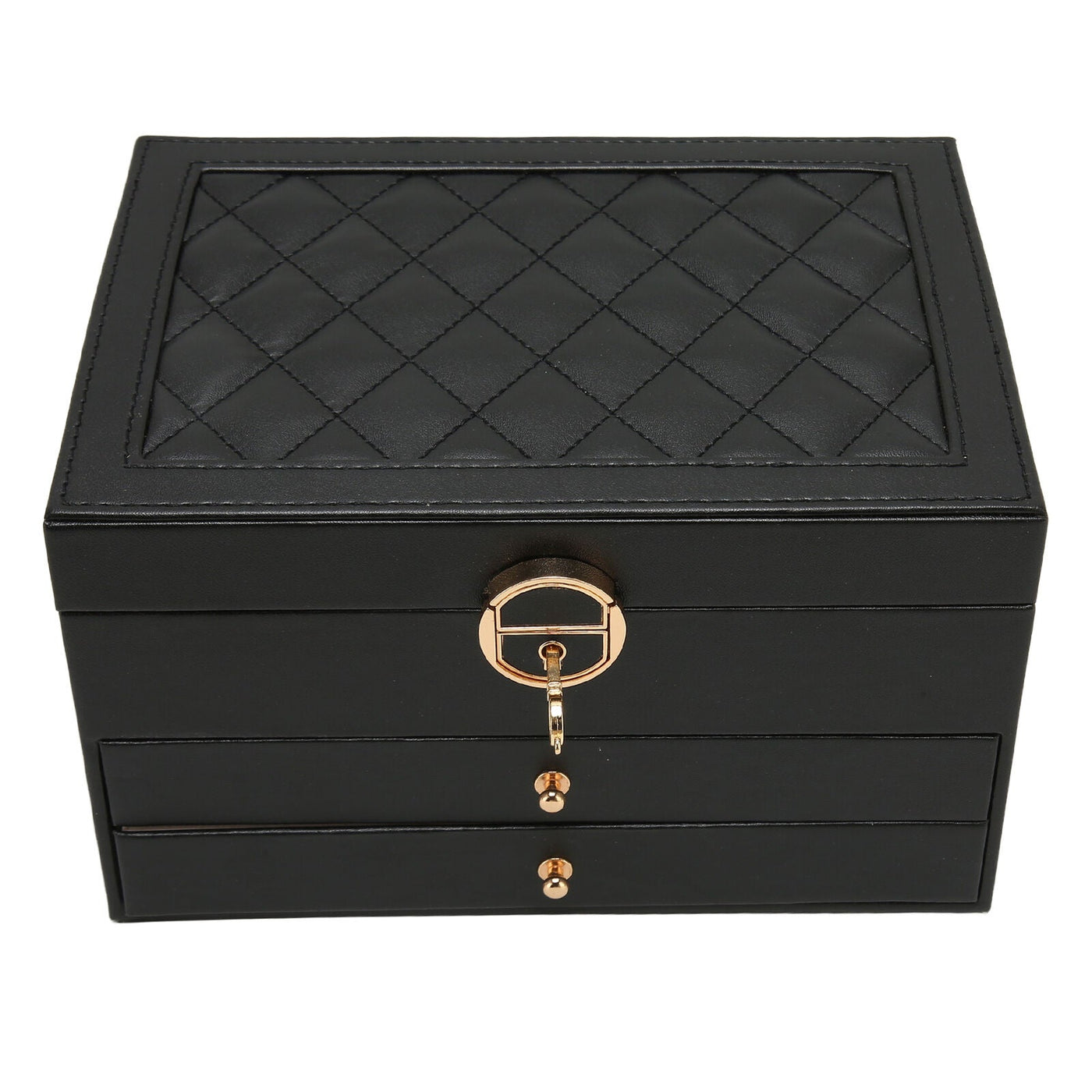 Grande Boîte à Bijoux en Cuir Multicouche - Organisation Élégante et Pratique