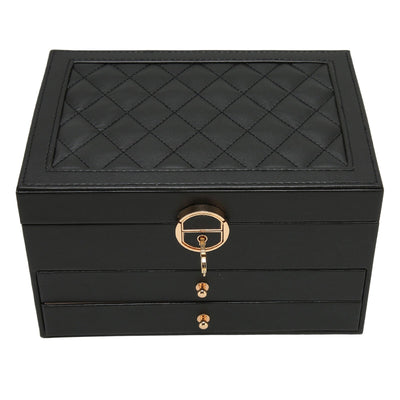 Grande Boîte à Bijoux en Cuir – Organisateur Multicouche Élégant, Rangement Sécurisé pour Bijoux