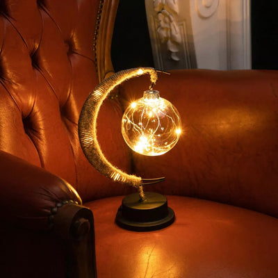 Lampe Lunaire Enchantée - Lune Magique en Verre avec Lumière LED