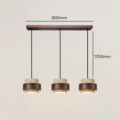 Lampe de Chevet Ascend Retro Wabi-Sabi – Élégance Minimaliste avec Travertin et Bois