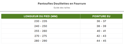 Pantoufles Douillettes en Fourrure