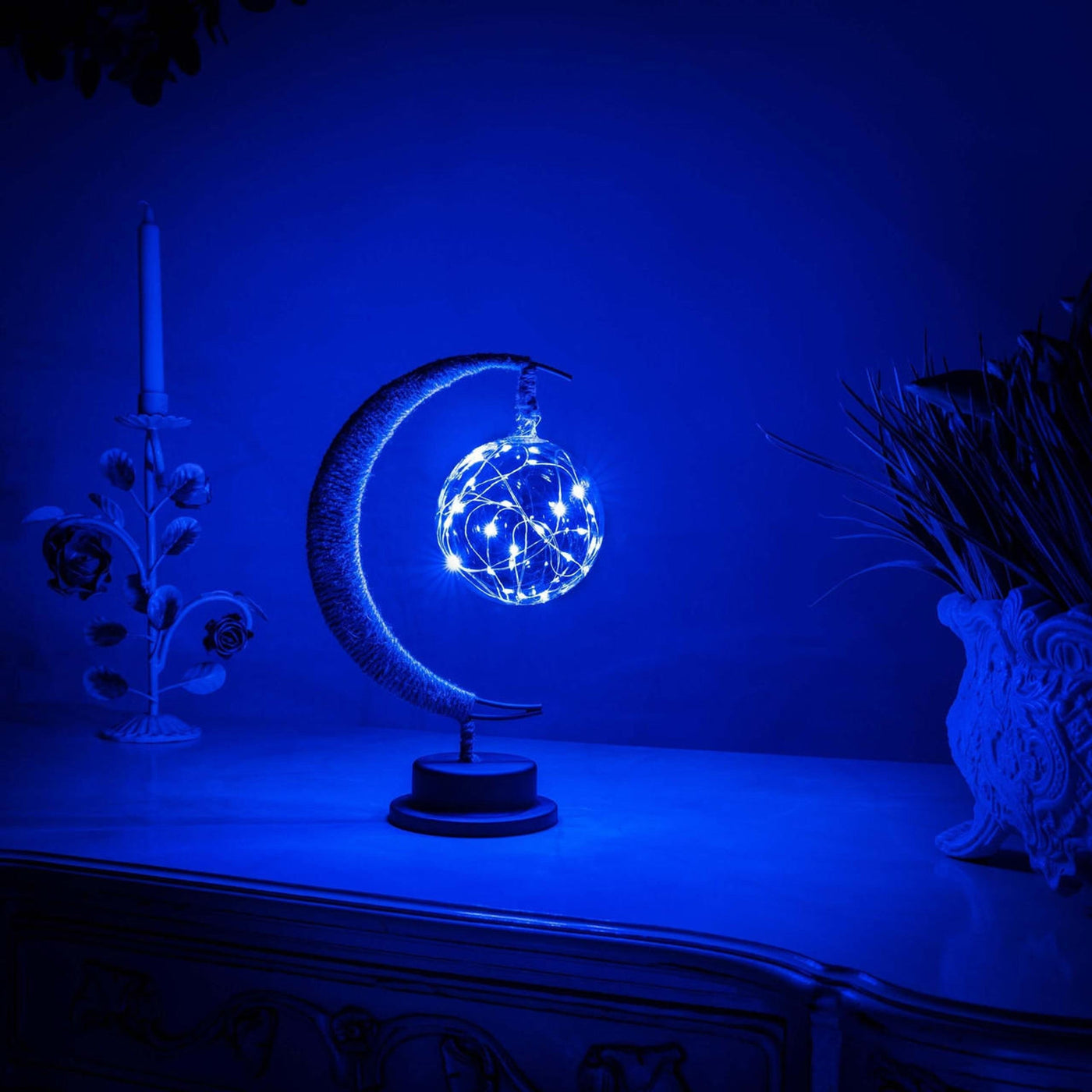 Lampe Lunaire Enchantée - Lune Magique en Verre avec Lumière LED
