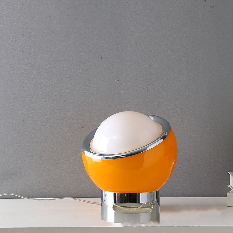 Lampe de Table French Opal Bauhaus - Éclairage Moderne en Verre et Acier Inoxydable