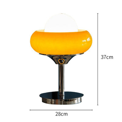 Lampe de Table Vintage Bauhaus Jaune en Verre - Design Élégant et Moderne