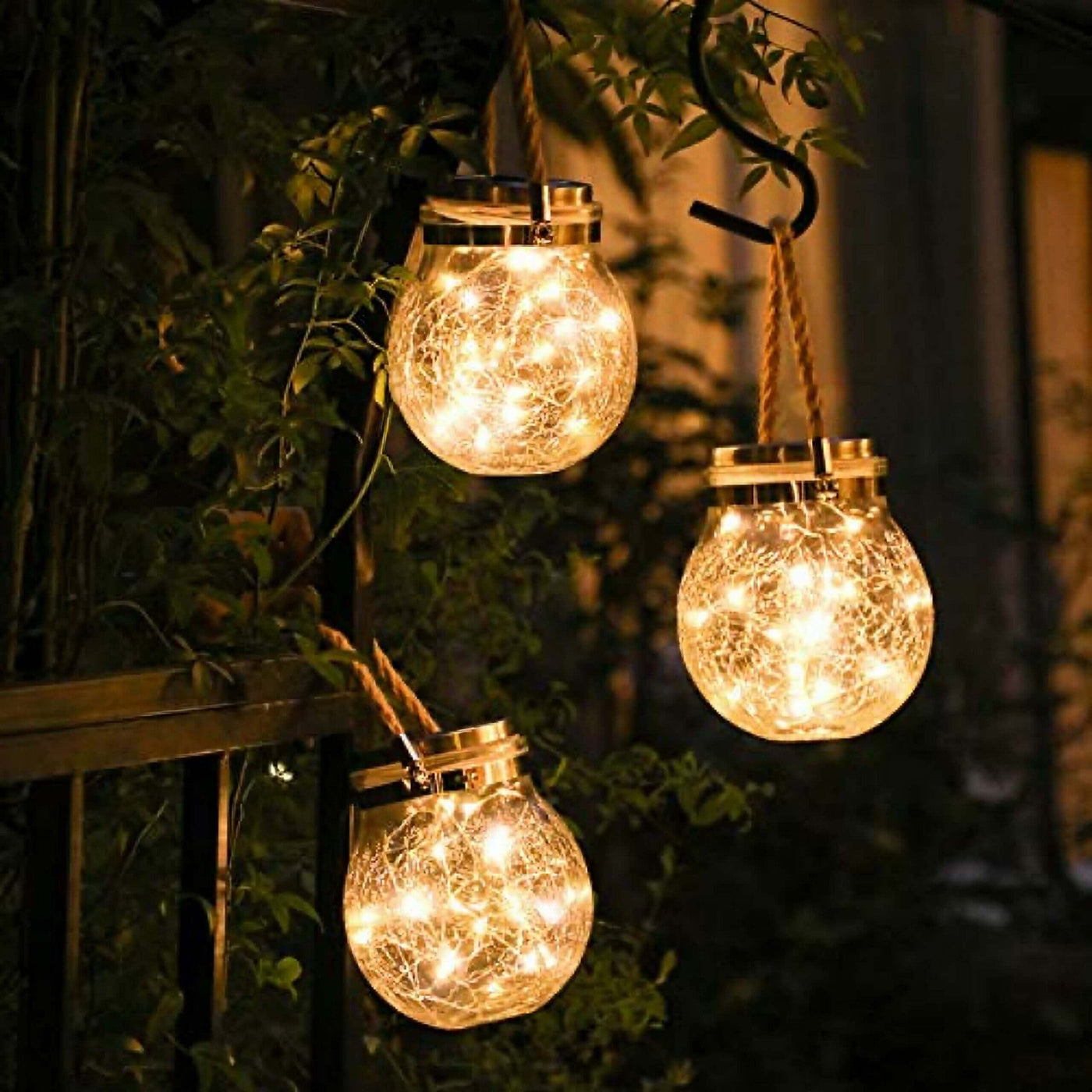 Lampe Solaire en Verre – Éclairage Extérieur Décoratif avec Effet Glace pour Jardin et Terrasse